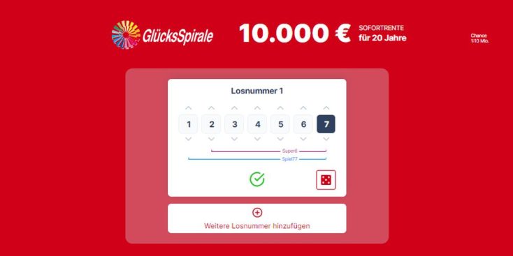 GlücksSpirale Spielschein