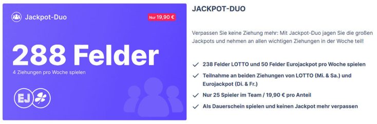 Jackpot-Duo-Spielgemeinschaft