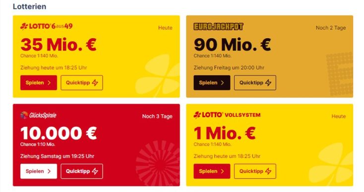 Lotto Tipp 6 - Verschiedene Lotterien spielen